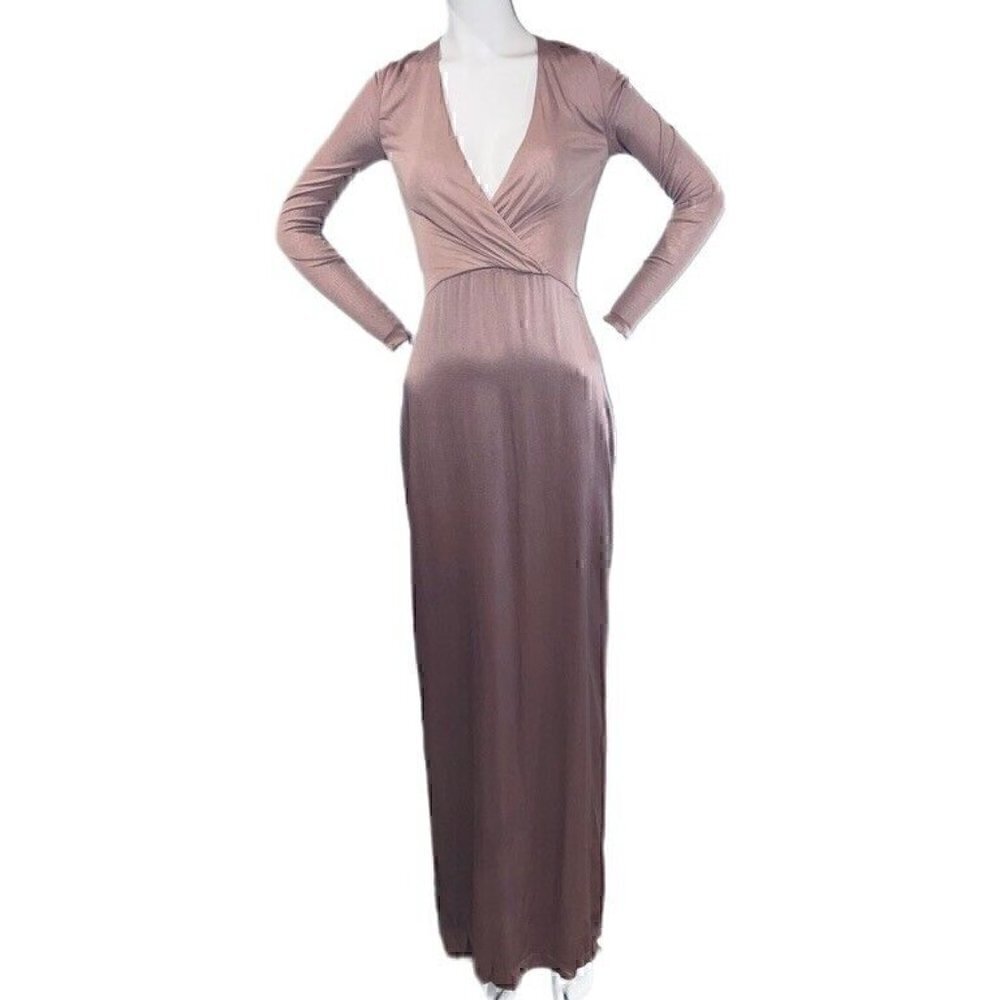 RALPH LAUREN Collection Purple Label plunge deep v neck evening gown max…​​​